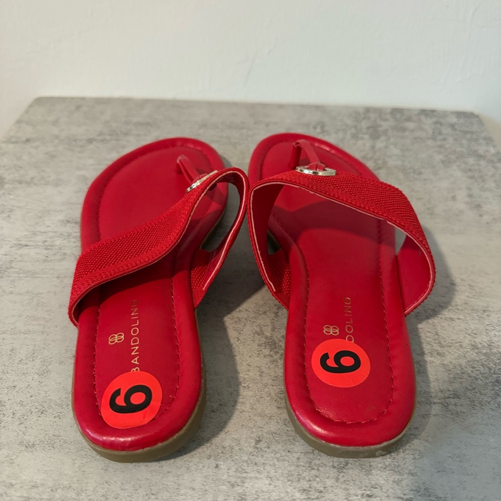 Red Bandolino Sandals Size 6 Women - Picture 3 of 6